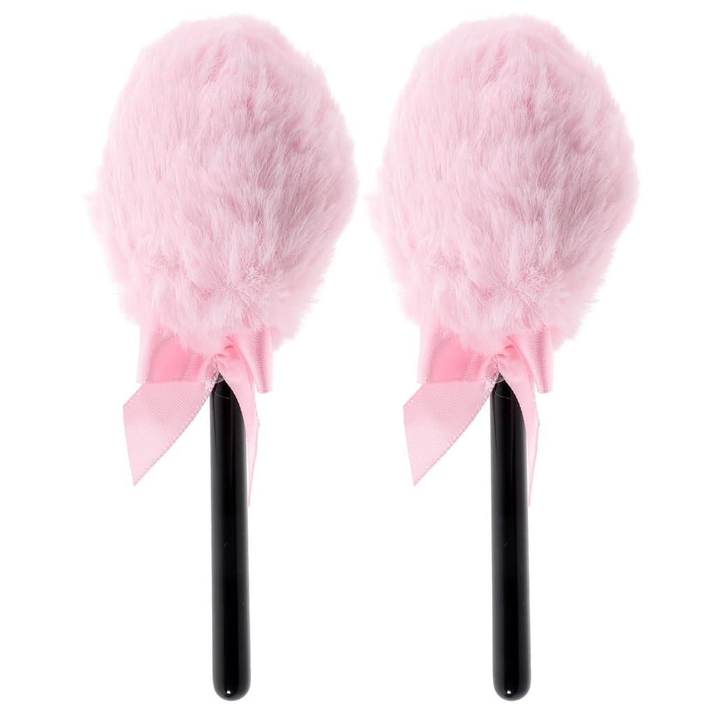 2pcs Lollipop Powder Puff Under Eyes Fluffy Loose Body Puffs Cosmetic Makeup Handle Tools and Large Face for Girls Mineral Soft Round Women Shape
