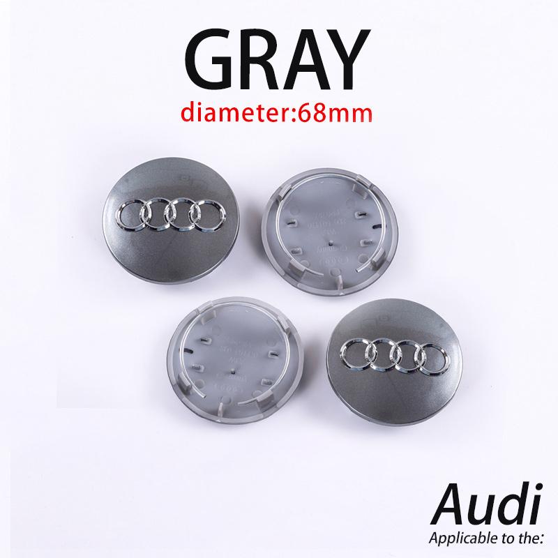Wheel Center Cap Hub Covers Badge For 4s Car Styling A3 A4 A5 A6 A7 A8 Q5 Q7 RS 60mm 61mm 68mm 69mm 4B0601170A Car Accessoriess4