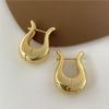 Geometric Simple U Shaped Hoop Earrings for Women French Vintage Ear Buckle Party Jewelry Gifts