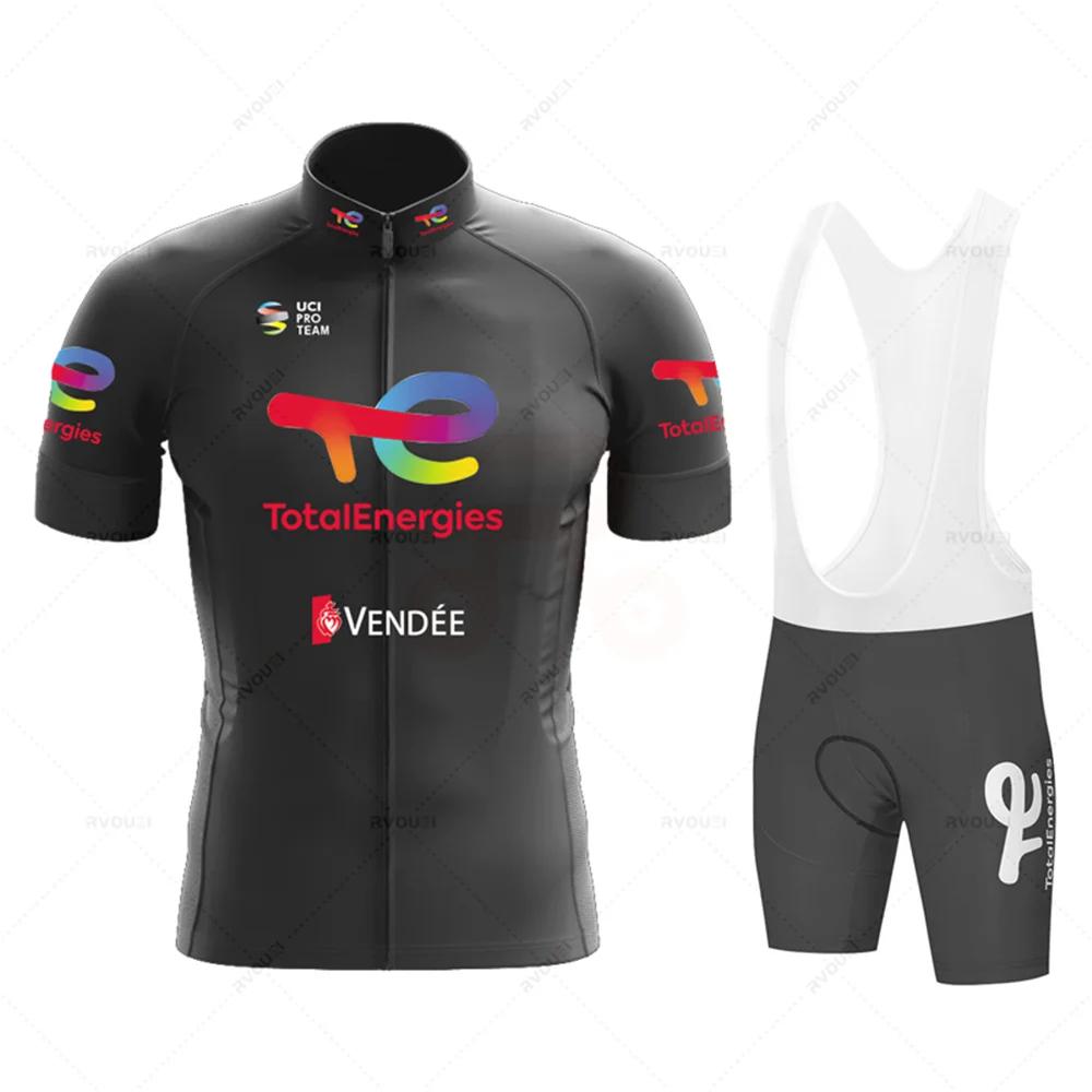 Total Energies 2025 Summer Profession Cycling Sweatshirt Set Men's Short Sleeve Jersey Cycling Clothing Bicycle Maillot Ciclismo
