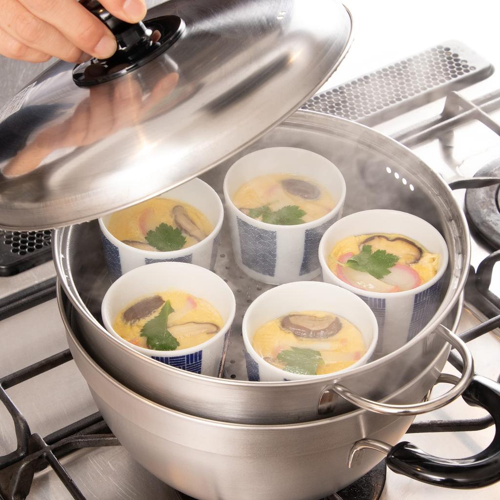 Wahei Freiz with Stainless designed to prevent boiling Tsubame-Sanjo Two-Tier Steamer, 23cm, Lid, Steel, IH/Gas Compatible, EM-010 (Steamer over)