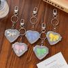 Double Sided Mirror Bag Hanging Keychain Heart Shape Cosmetic Mirror Key Chain  Women