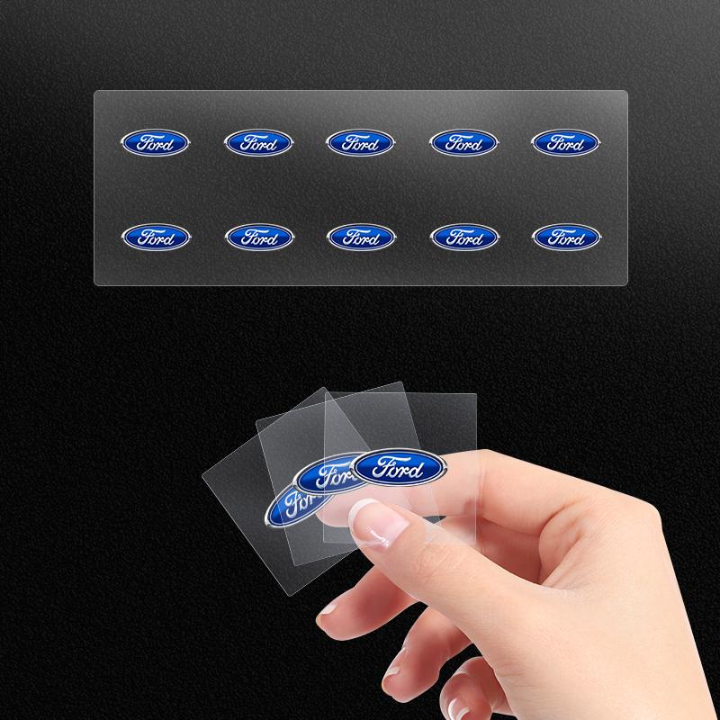 Car Steering Wheel Badge Stickers Car Door Handle Label Decal for Ford Fiesta Range Focus Mondeo Explorer Fusion Transit Edge CVW1