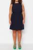 Women's Style Plus Size Dress Navy Blue A-line Woven Dress
