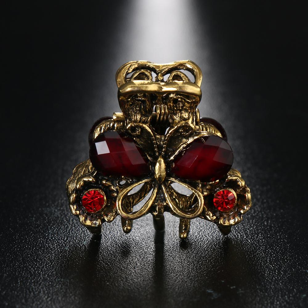Ladies Gifts Retro Vintage Claw Jewelry Mini Butterfly Hair Clip Resin Hairpins