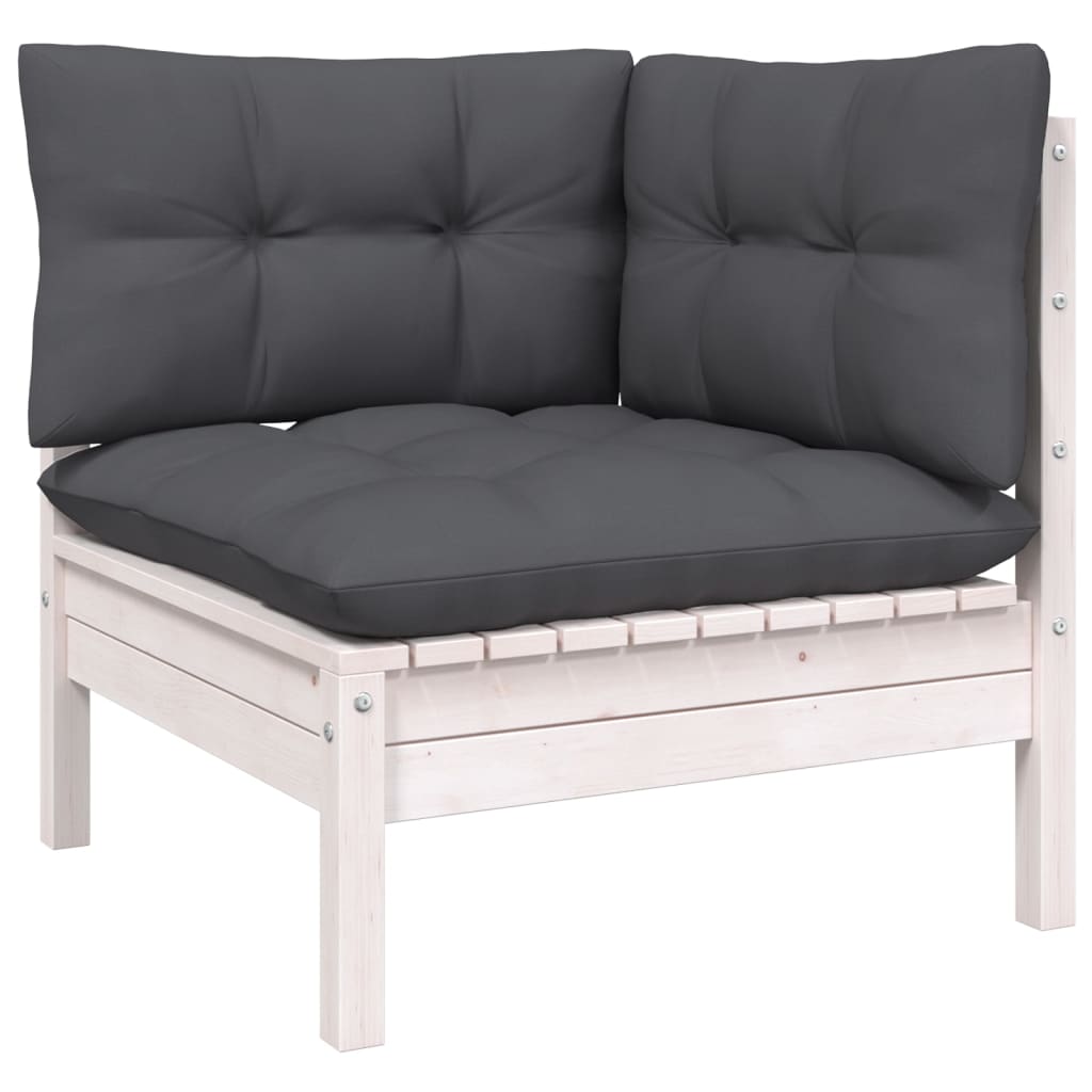 Vidaxl 2-Osobowa Sofa Ogrodowa Z Antracytowymi Poduszkami, Sosnowa