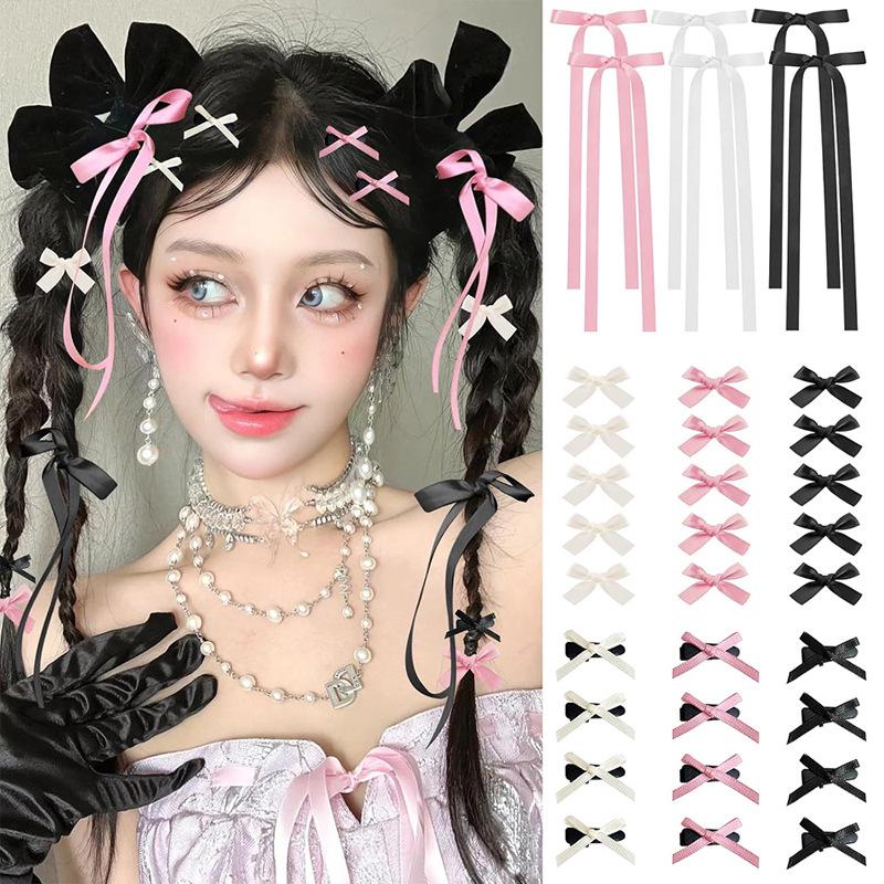 Заколка-уточка с бантом в балетном стиле 4 см: Дофаминовый Сладкий Плетеный Аксессуар для Волос