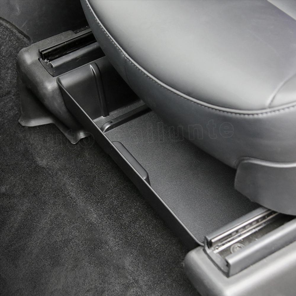 Аксессуары для Tesla Model Y 2022, автомобильный ящик для хранения под сиденьем, автомобильный мусорный бак, выдвижной органайзер, ящик