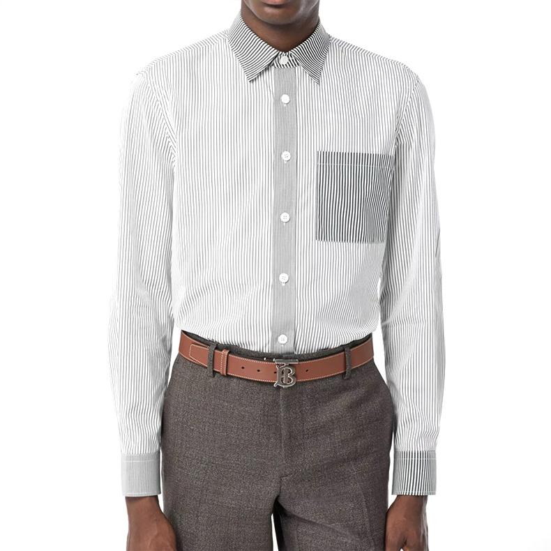 Burberry Shirts Men's Light Gray Crew Neck Moderate Other 80271381
