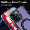 KEYSION Роскошный чехол из искусственной кожи MagSafe для iPhone 16 Pro Max 15 Pro с вращающимся на 360 ° магнитным кольцом-подставкой, противоударный чехол для телефона