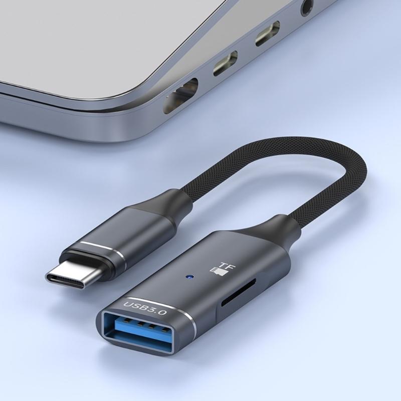 Адаптер USB Type-C OTG Коннекторы Слот для TF-карт Мгновенное подключение и воспроизведение Для мобильных телефонов Систем Windows Ноутбуков