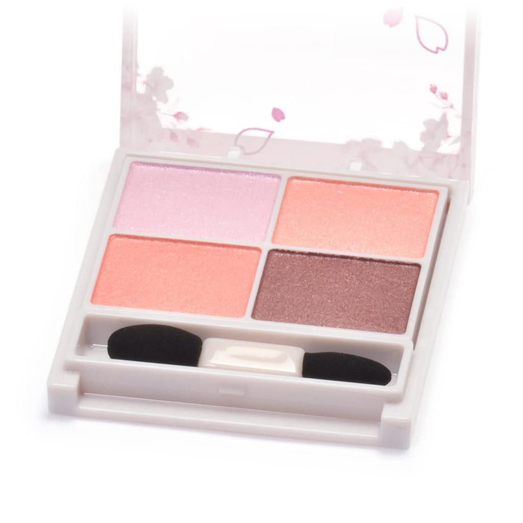 CANMAKE Silky Souffle Eyes 11 Blossom Shower Прозрачные глянцевые тени-пудра кораллово-розовый (Пакет «Сакура») 4,0 г 4-цветный