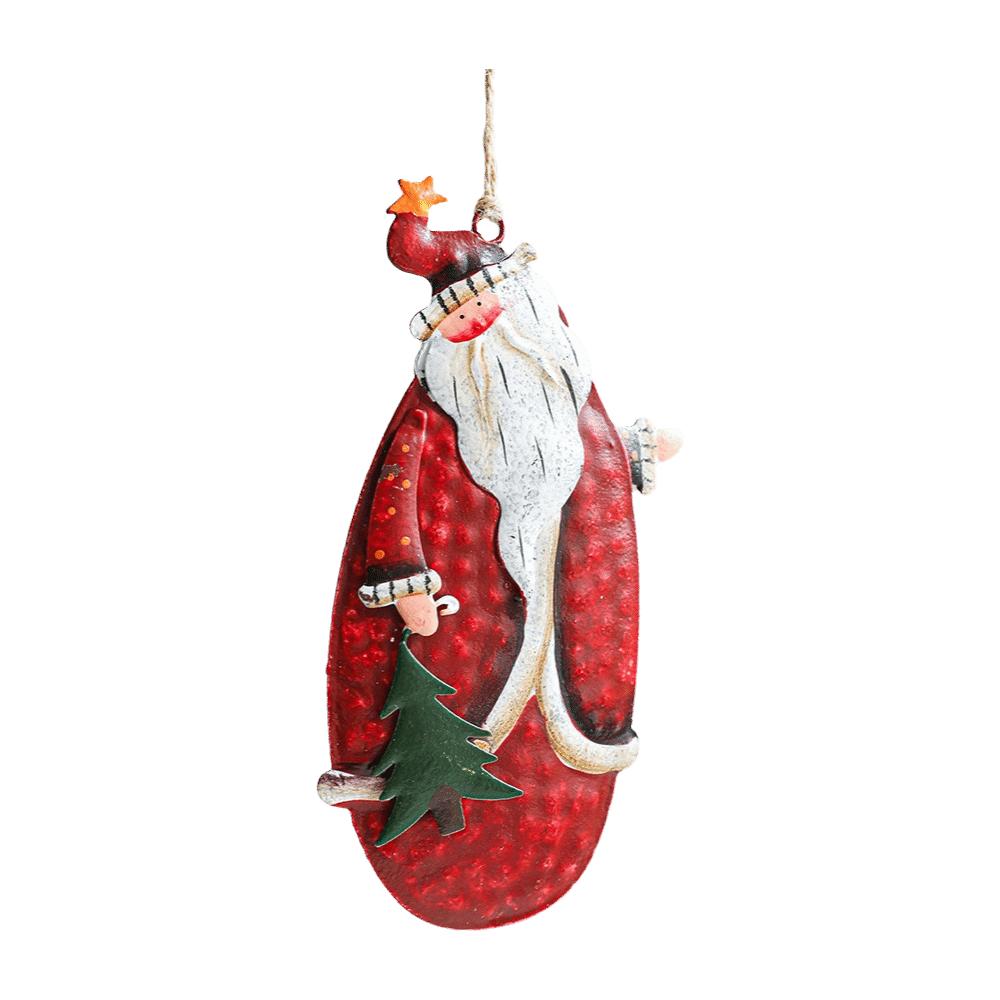 Red Christmas Hanging Decoration Cartoon Santa Hanging Pendants Retro Drop Ornament  Party Supplies