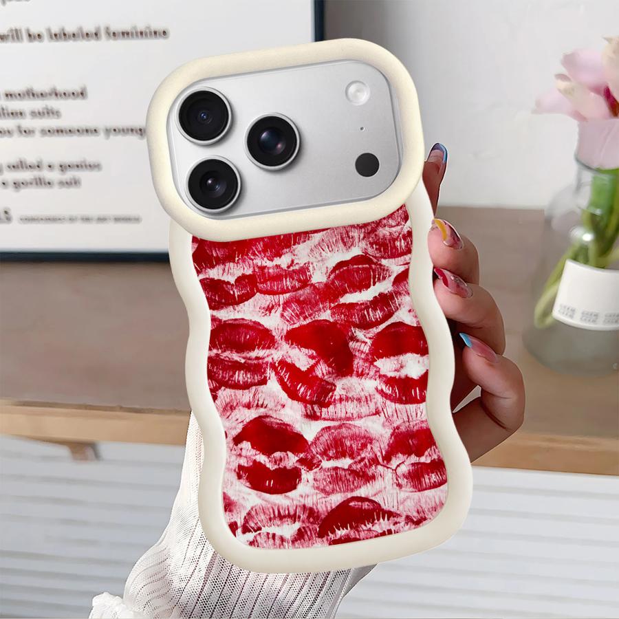 Ретро и сексуальный чехол с принтом красных губ для iPhone 11 13 12 17 Air 16 Pro Max 14 15 Plus XR 8 Мягкая крышка для телефона