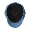 New PU Denim Beret Women's Octagonal Equestrian Hat Large Head Circumference Adjustable Stylish Versatile Four Seasons Casual