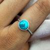 Ювелирные кольца ручной работы с бирюзовым драгоценным камнем из стерлингового серебра 925 пробы PQY-IJ10469