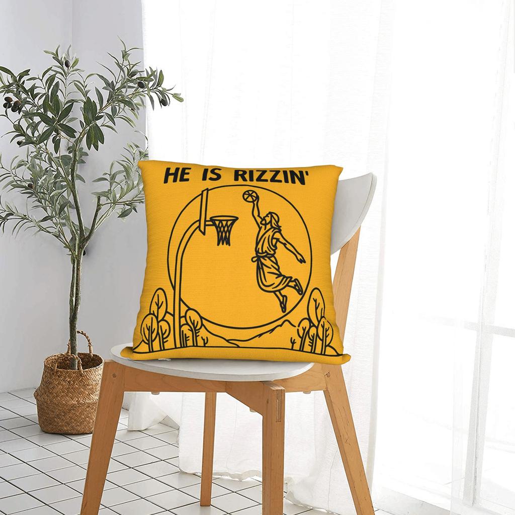 Pillow Cover He Is Risen Boho Easter Christian Jesus Vintage Pillow Case For Sofa Bedroom Home Decor Pillowcases