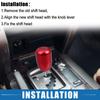 A ABSOPRO Car Gear Shift Knob Stick Shifter Handle, Red, 1pc, Metal, 6-Speed Universal, M17x1.5