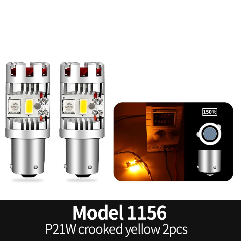 2 шт. 1156 BA15S P21W / 1156 BAU15S PY21W / 7440 T20 W21W WY21W Передние/Задние Указатели Поворота Лампы Светодиодные Желтые Лампочки 3570 Чипов