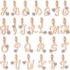 Copper 26 Letter A-Z Alphabet Pendants Charm Rose Gold Fit Original Pan Bracelet Accessories Diy Jewelry For Women