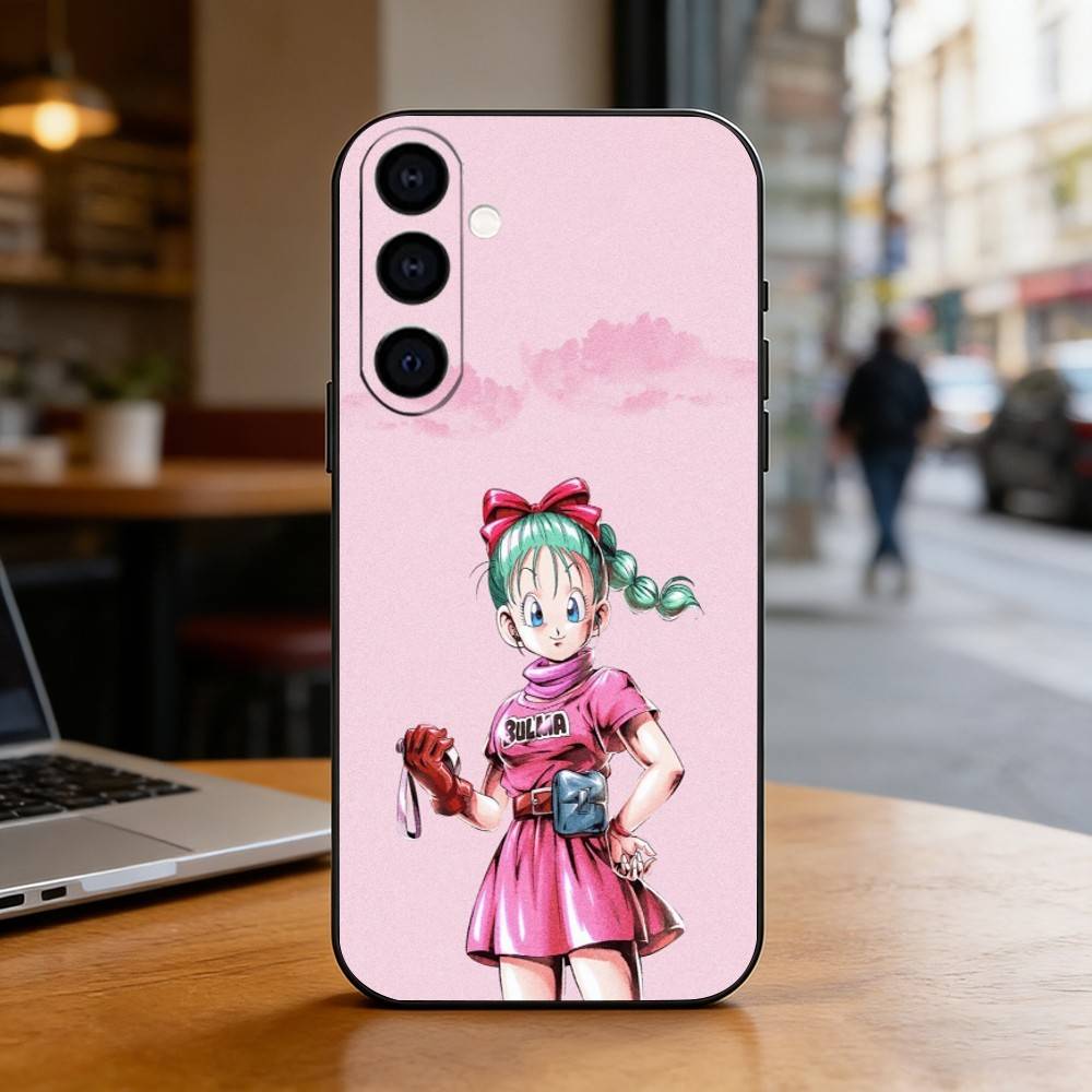 Dragon Ball Bulma Phone Case Black Silicone Soft For Samsung Galaxy A73,A72,A71,A70,A53,A52,A51