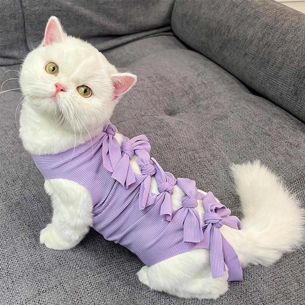 Pet Cat Weaning Clothes Sterilization Jumpsuit Anti-licking Surgery Recovery Care Suit for Cat Puppy Kitten