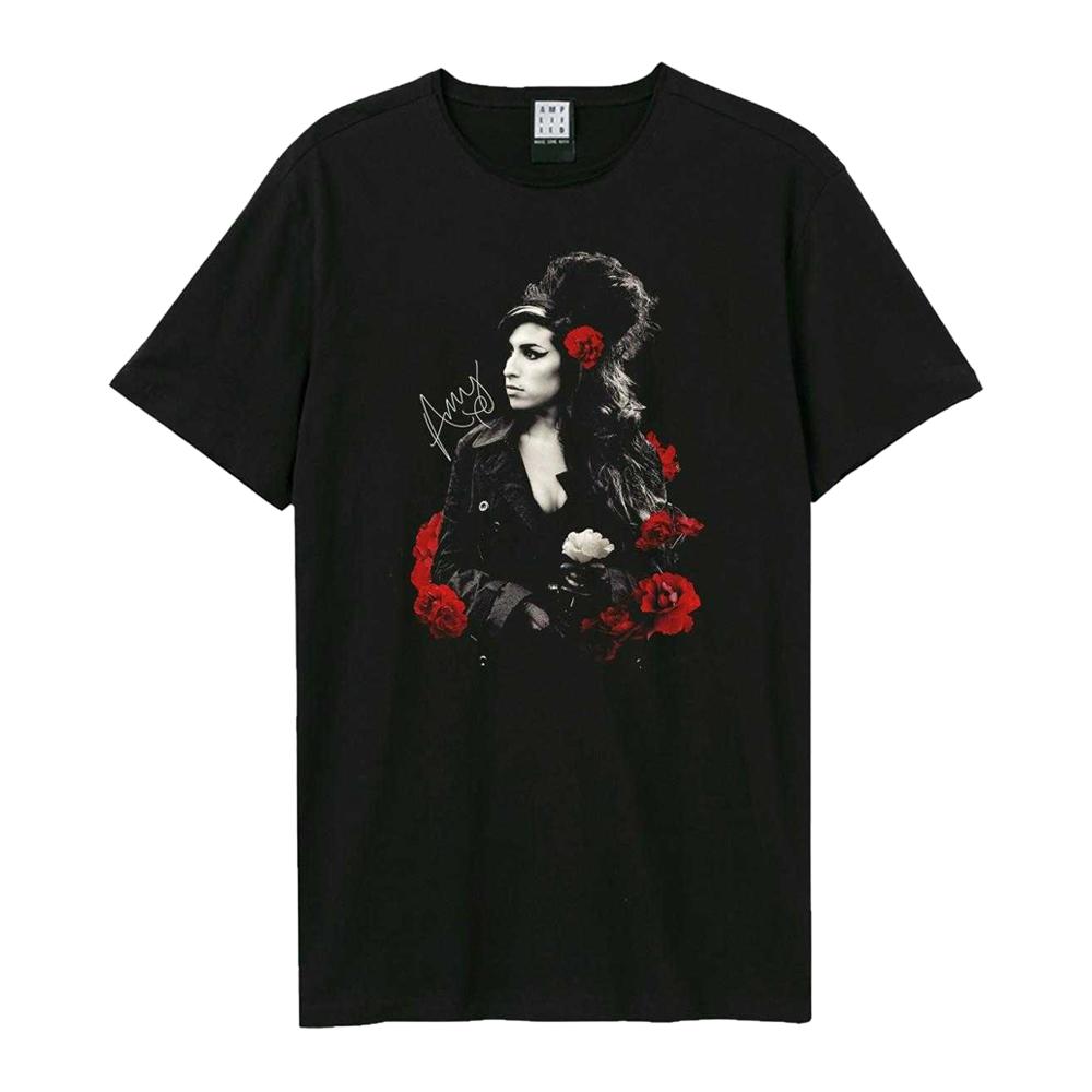 Amplified Unisex Adult Poses With Roses Amy Winehouse T-Shirt
