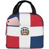 Dominican Republic Flag Lunch Bags for Women Men Portable Reusable Insulated Lunch Bag with Front Pocket Cooler Bag for Work