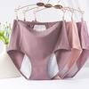 Женские трусики, сплошной цвет, большие размеры, мягкие бесшовные эластичные герметичные трусы с завышенной талией и менструальными трусами, женское нижнее белье
