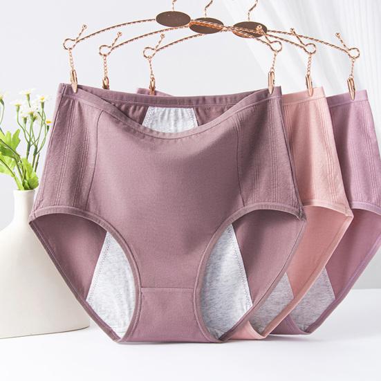 Женские трусики, сплошной цвет, большие размеры, мягкие бесшовные эластичные герметичные трусы с завышенной талией и менструальными трусами, женское нижнее белье