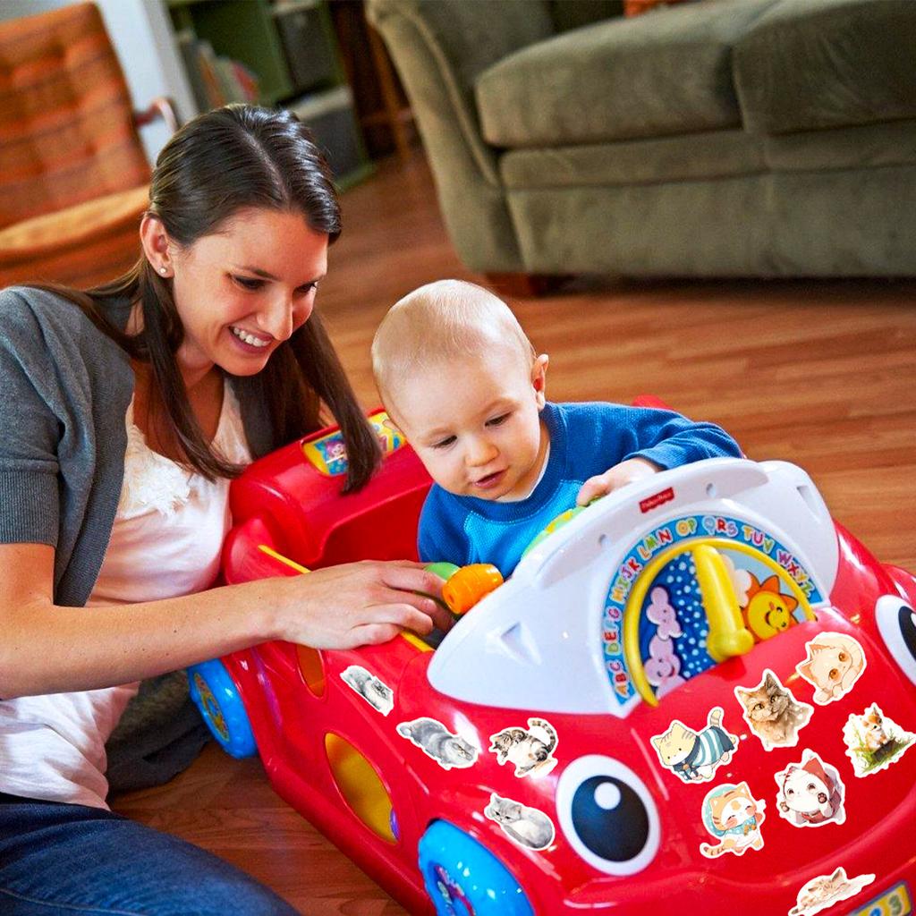 50 Watercolor Cat Stickers Cartoon Cute Cat Watercolor Stickers Decorative Suitcase Guitarist Account Book Stickers