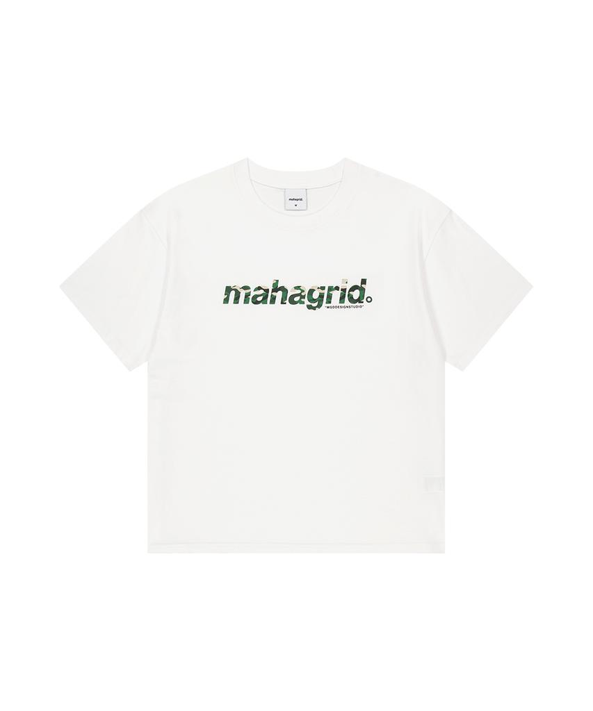 MAHAGRID Camo Basic Logo Crop Tee White(Mg2Gmmt540A)