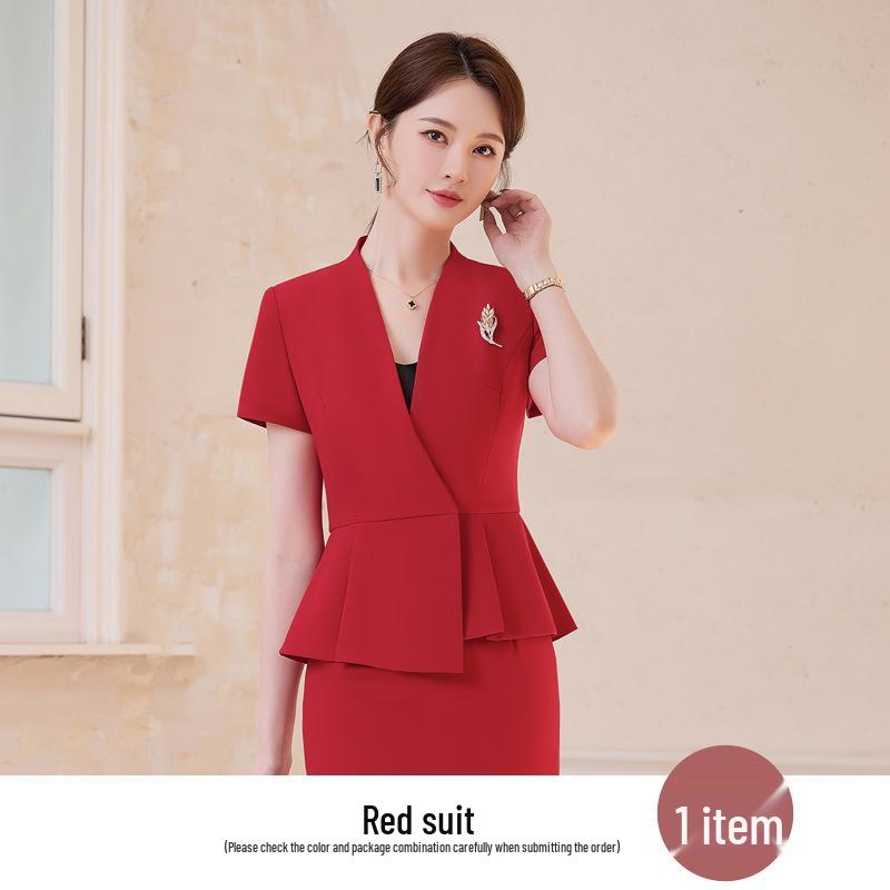 Женский профессиональный костюм премиум-класса с коротким рукавом для администраторов ювелирного магазина или салона