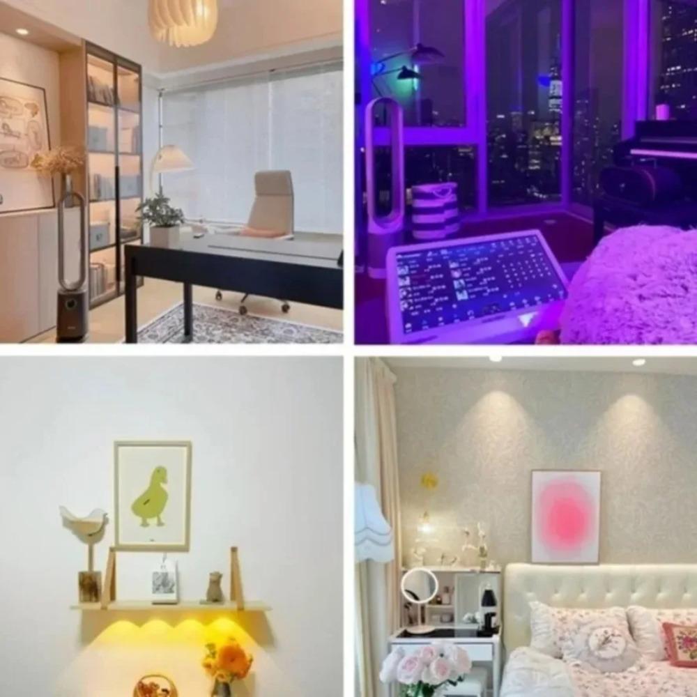 16 цветов Подсветка под шкаф Диммируемые светодиодные круглые ночники Портативные светильники для шкафа, кухни, кладовки с пультом и сенсорным управлением