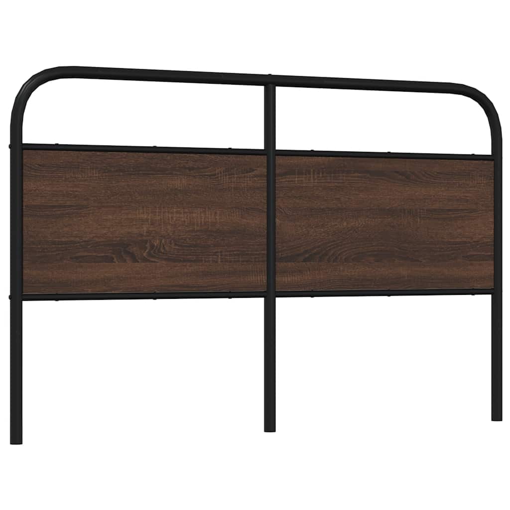 Vidaxl Wezgłowie, Brązowy Dąb, 160 Cm, Stal I Materiał Drewnopochodny