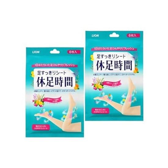 Kyusoku Jikan Ashi Sukkiri Sheet Portable Convenient Cool Down Foot 6 Sheets Included 2 Pack