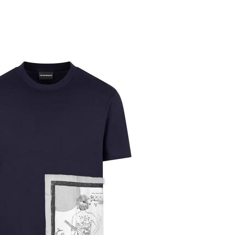 EMPORIO ARMANI EA SS24 T Shirt Men's Marine Blue 3D1T98-1JUVZ-0917