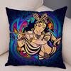 Indian God Ganesha Cushion Cover Colorful Psychedelic Art Print Soft Linen Yoga Room Home Decor Pillow Case
