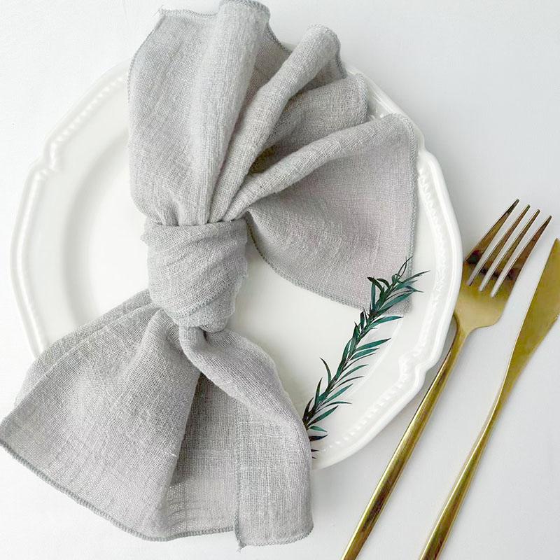 10 шт. марлевых салфеток ручной работы 30X30 см, хлопчатобумажные салфетки, салфетки из марли, столовые полотенца для свадебной вечеринки, детского душа