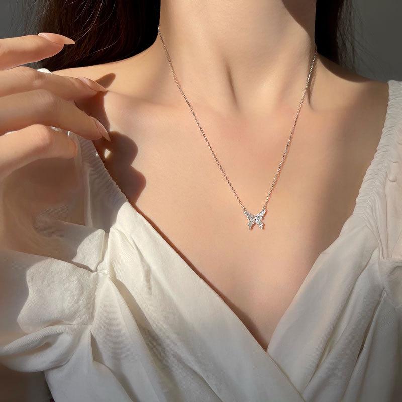 Ожерелье-бабочка, изысканный дизайн, женское ожерелье, темперамент, ключичная цепочка, новый стиль