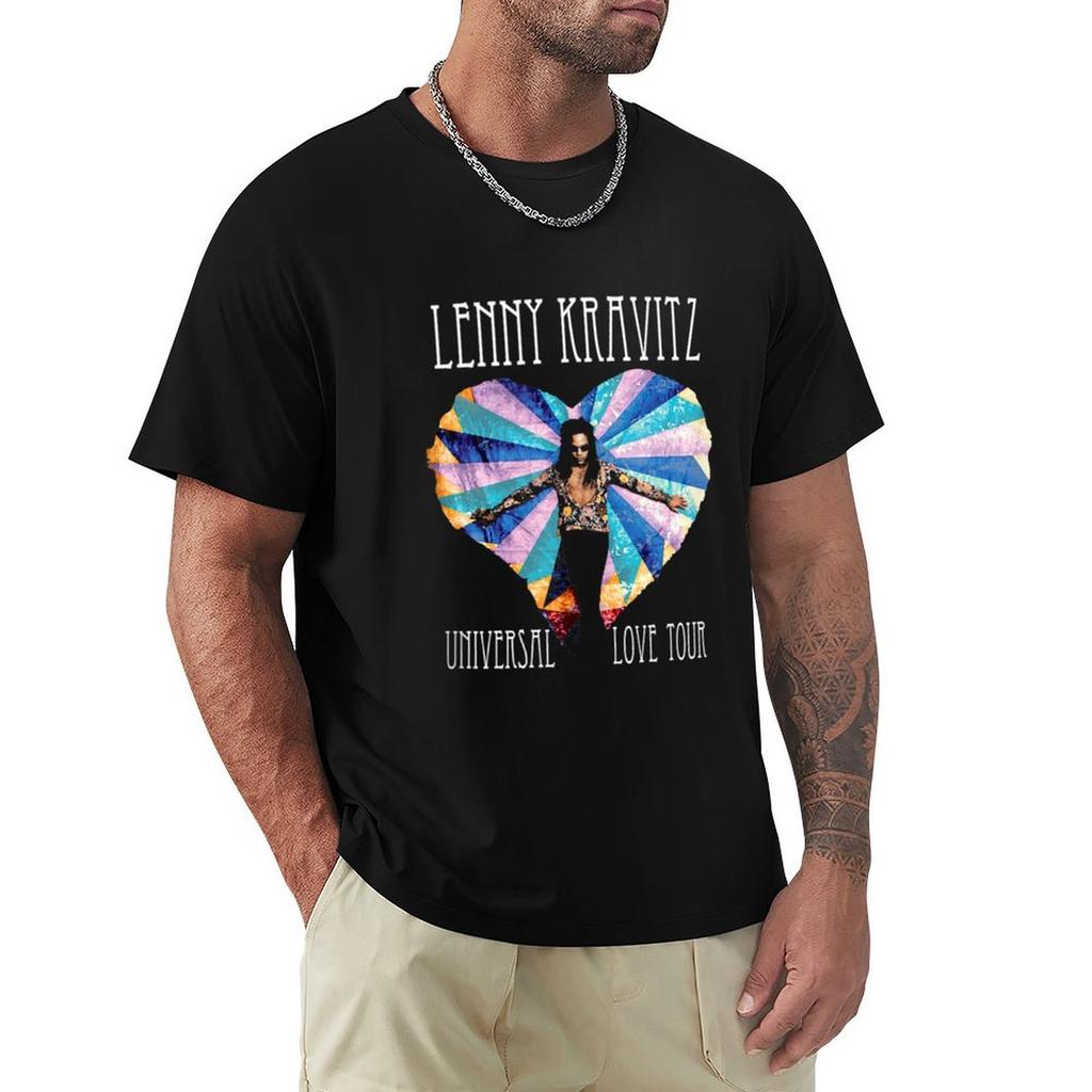 Universal Love Tour American Singer Lenny Tshirt Basic Short Sleeve Cotton Blend Tshirt
