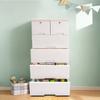 6-Drawer Plastic Storage Cabinet White Modern Dresser Organizer for Closet Bedroom Office 30kg Capacity Rectangular Drawers Unit