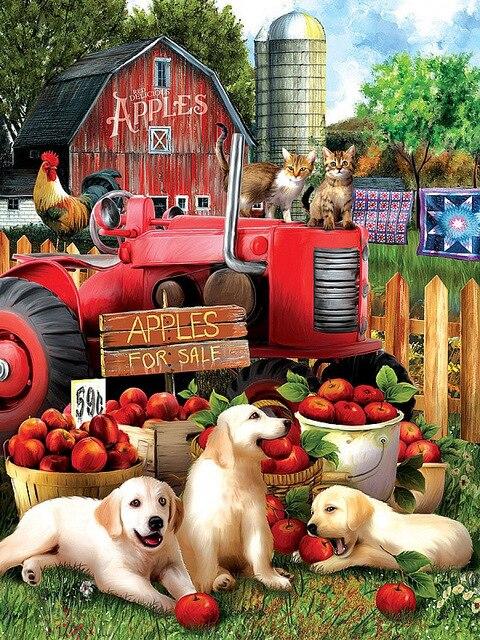 5D полная квадратная алмазная живопись собака ремесленная Алмазная вышивка животное Алмазная мозаика Приморский рукоделие домашний декор