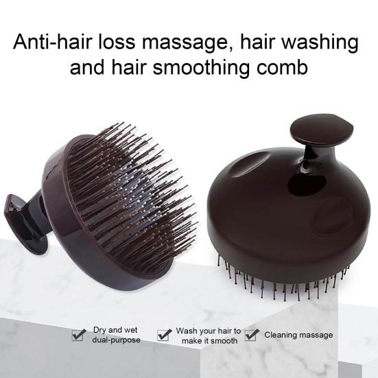 Массажер для кожи головы, щетка для шампуня с эргономичной ручкой для мужчин и женщин, портативный дорожный очиститель для роста волос, скруббер, щетка для очистки