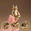Brass Thinking Frog Figurine Vintage Frog Animal Copper Statue Ornaments Office Home Decoration Desktop Ornaments Crafts