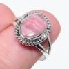 Кольцо из чистого серебра 925 пробы с натуральным родохрозитом ручной работы S.7 t1d66