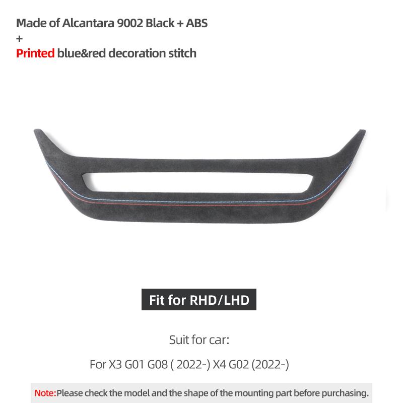 Betterhumz For X3 G01 X4 G02 iX3 G08 Made of Alcantara Auto Center Console CD Wrap Panel Trim Cover Car Interior Accessories
