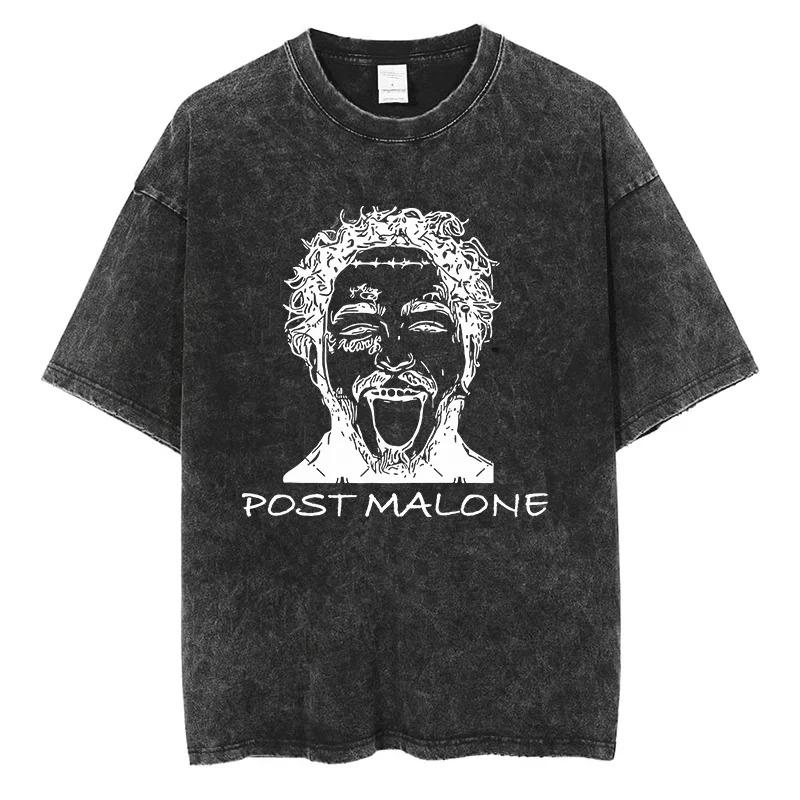 Post Malone Graphic T Shirt American High Street Fashion Men Women Hip Hop Streetwear Cotton Vintage Oversized Short Sleeve Tees