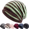 New Fashion Woman Slouchy Beanie Casual Stripe Design Y2K Winter Hats For Female