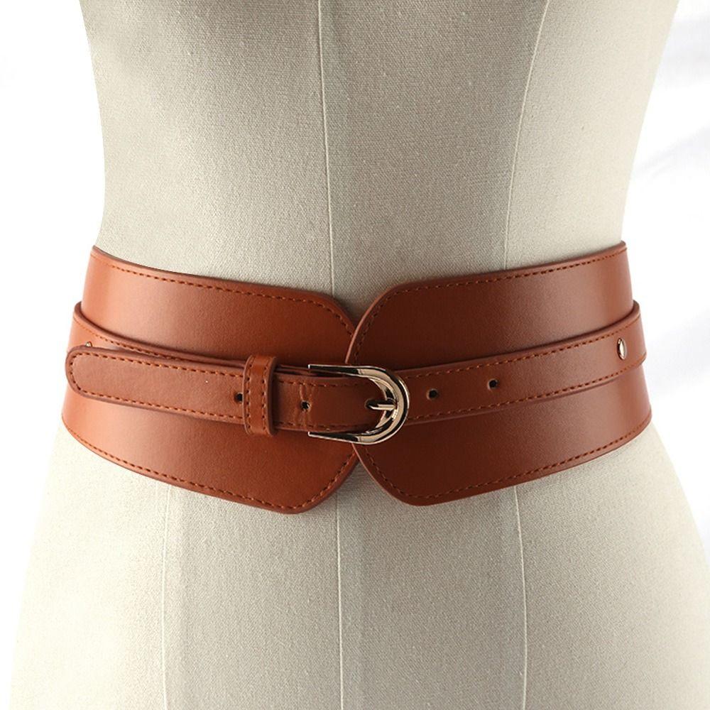 Классические повседневные женские эластичные пояса, роскошные широкие ремни, эластичный корсет, кожаный пояс